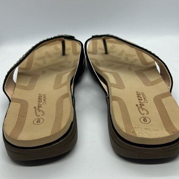 Women's Black beaded Sandals Forever Comfort Size 9 - Picture 3 of 8